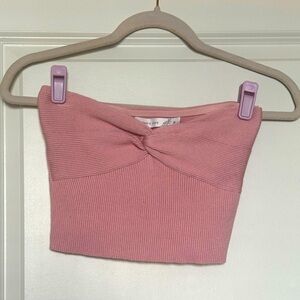 Altar'd State Pink Ribbed Crop Top